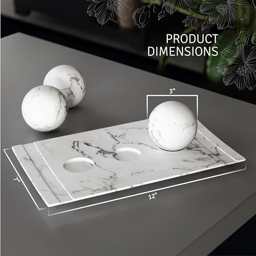 Creative Scents Decorative Marble Bowl and Orb Set