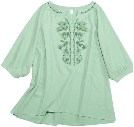 Linen Button Up Top Women Plus Size Summer Casual