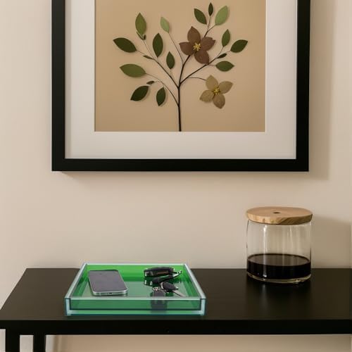 XIYOUQI Vibrant Red Acrylic Decorative Tray 10x10