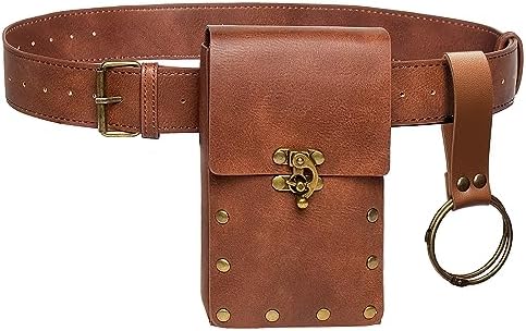 SUMGOGO Steampunk Belt Pouch Medieval Bag with Leather Strap