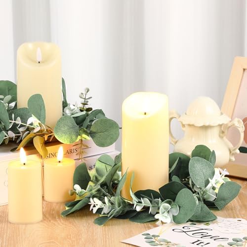 VIHOSE Boho Wreath Candleholder Set with LED Candles 10 Sets