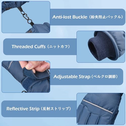 TRIWONDER Kids Windproof Ski Mittens