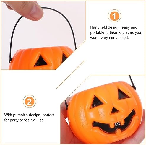 NUOBESTY 8Pcs Mini Halloween Pumpkin Lantern Bucket
