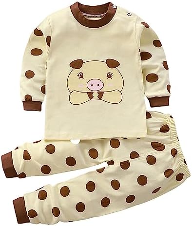 Toddler Baby Boys Girls Soft Long Sleeve 2-Piece Outfits
