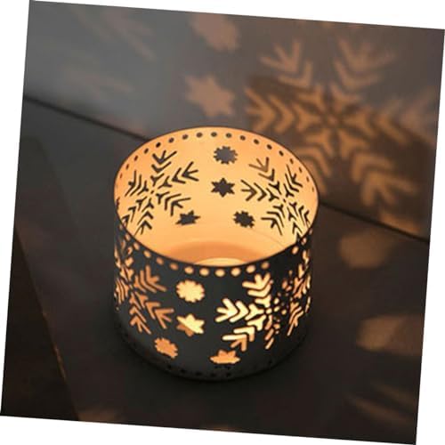Iron Christmas Candle Holders with Snowflake Design