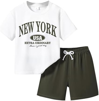 Nivne Tco Toddler Boys Letter Print T-Shirt Bowknot Shorts Set 1