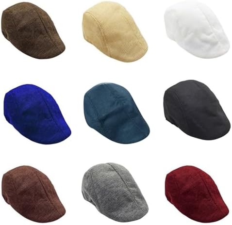 Washed Cotton Flat Cap for Men and Women