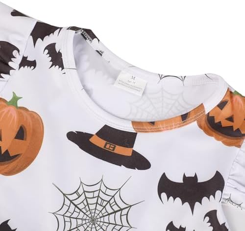 Toddler Girls Pumpkin Spider Ghost Print Dress 2-8Y