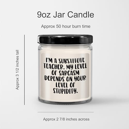 Inspirational Quotes Jar Candle for Substitute Teachers