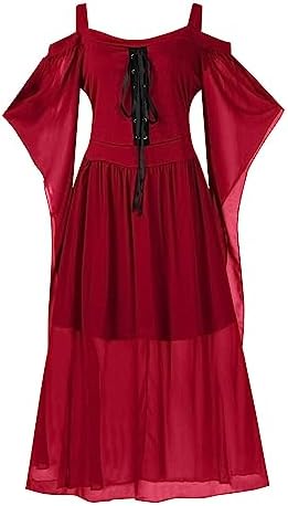 Gothic Halloween Dress for Women with High Waist and Off Shoulder Sleeve
