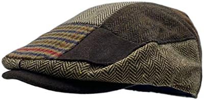 DAIDEM Multi Pattern Patchwork Wool Blend Newsboy Cap