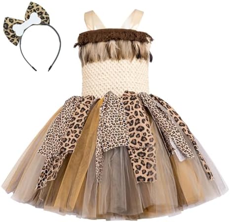 IDOPIP Jungle Safari Halloween Dress for Toddler Girls