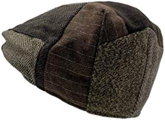 DAIDEM Multi Pattern Patchwork Wool Blend Newsboy Cap