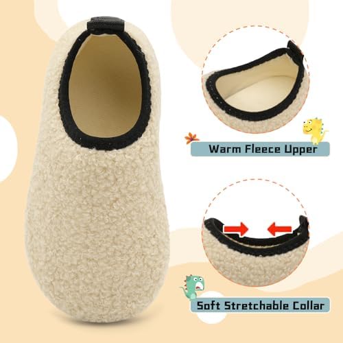 QFH Toddler Slippers with Soft Velvet Lining