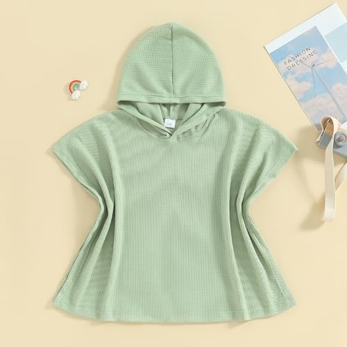 Toddler Waffle Hooded Beach Towel Cover-Up for Kids 5-6 Years