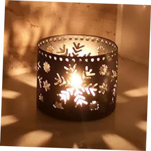 Iron Christmas Candle Holders with Snowflake Design