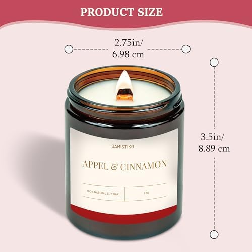 SAMISTIKO Apple Cinnamon Scented Candle 8oz 1