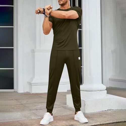 Mens 2 Piece Summer Beach Outfit Tank Top and Shorts Set