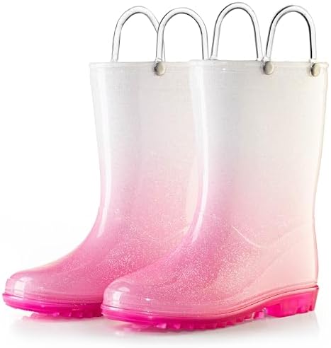 Puddle Play Kids PVC Glitter Rain Boots with Handles