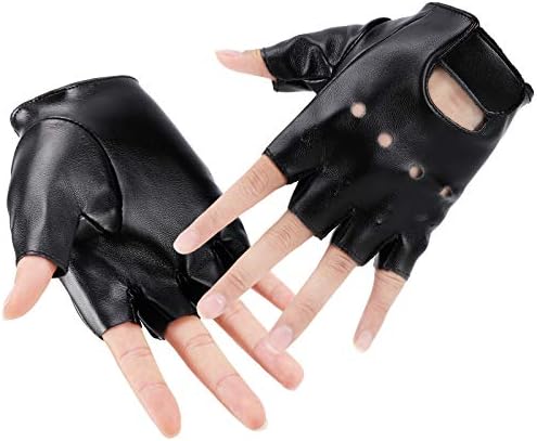 Accmor Kids Fingerless PU Leather Gloves for Outdoor Cosplay