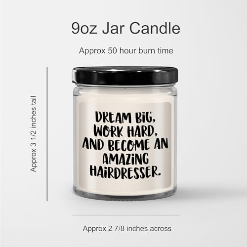 Vanilla Soy Candle for Hairdresser 9oz Jar