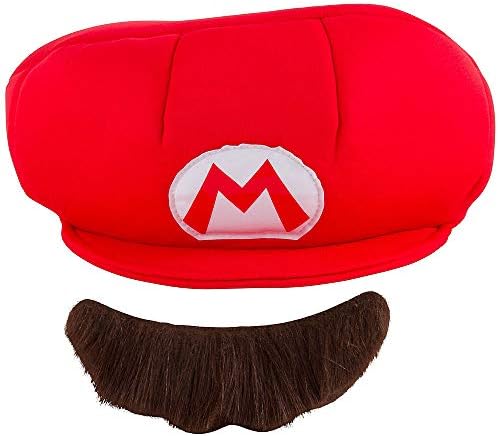 Super Mario Bros Child Hat and Mustache Set