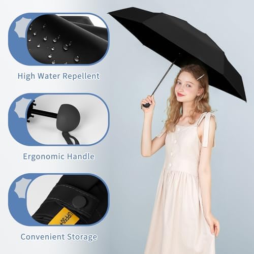 Yoobure Compact Travel Umbrella with UV Protection Case