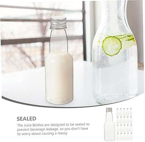 FUNOMOCYA 25pcs Multi-Functional Plastic Juice Bottles with Caps