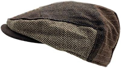 DAIDEM Multi Pattern Patchwork Wool Blend Newsboy Cap