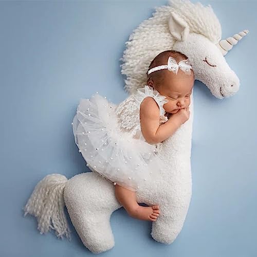 BLUETOP Newborn Girl Pearl Lace Romper Set