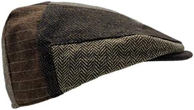 DAIDEM Multi Pattern Patchwork Wool Blend Newsboy Cap