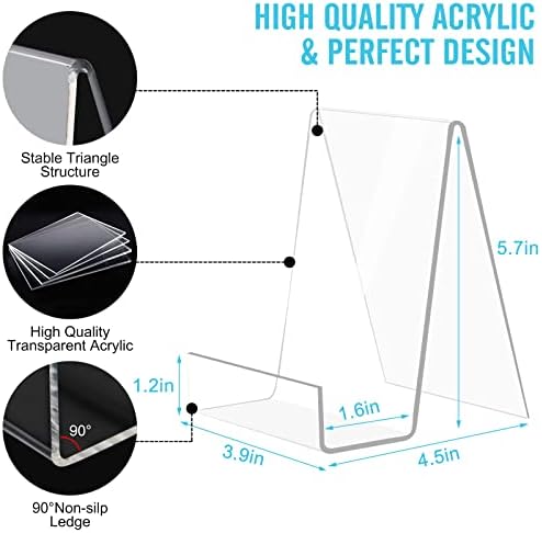 10 Pack Clear Acrylic Easel Stand - Multipurpose Display Holder