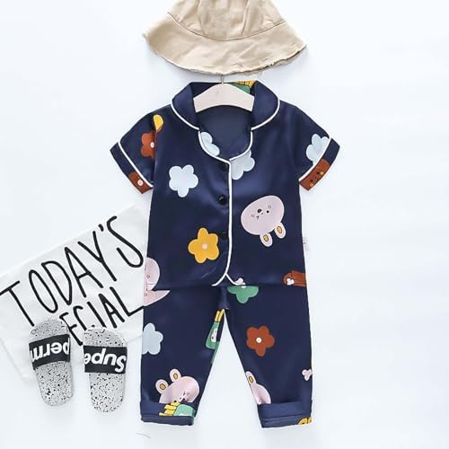 Girls Silk Jumpsuit Set Soft Satin Winter Clothes 2 Piece for Kids