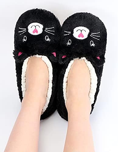 Cute Fuzzy Panda Bros Slippers With Non-Slip Grippers