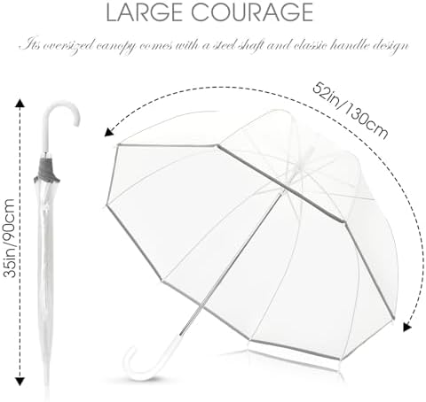 52 Inch Clear Bubble Umbrella for Women