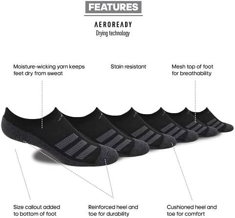 adidas Kids-Boys Cushioned Angle Stripe Socks 6-Pair