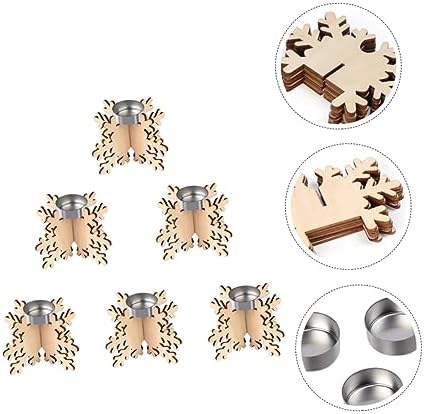 6 Pack Christmas Snowflake Candle Holders for Home Decor
