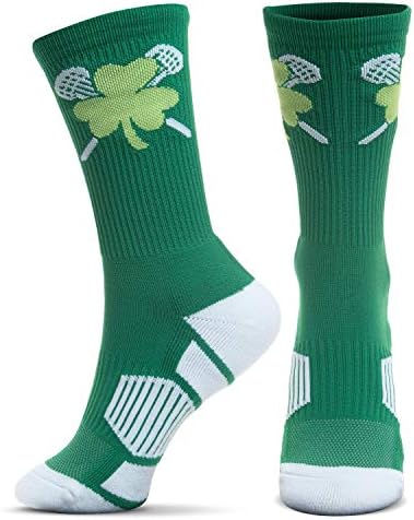 ChalkTalkSPORTS Lacrosse Crew Socks - Green Shamrock Mid-Calf