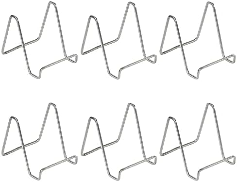 TRIPAR 6-Pack 4-Inch Metal Square Book Holder Stand