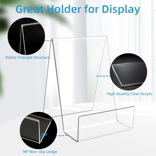 Funactu Acrylic Book Stand 4 Pack 4 Inch Display Easel