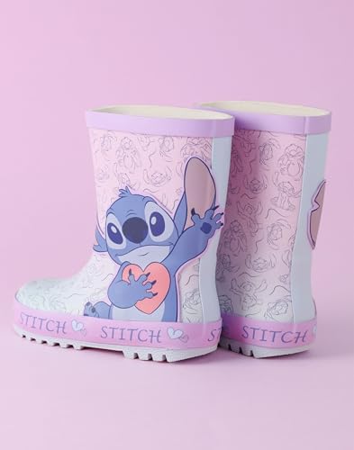 Disney Lilo Stitch Girls Wellington Boots in Purple 1