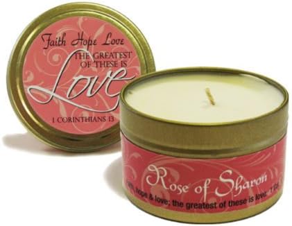Abba Oil Rose of Sharon Scripture Tin Candle