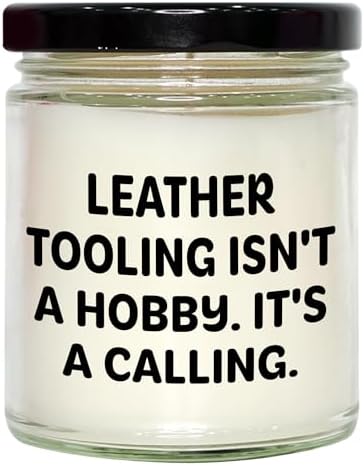 NAPAVI Leather Tooling Candle for Valentines - Vanilla Soy 9oz