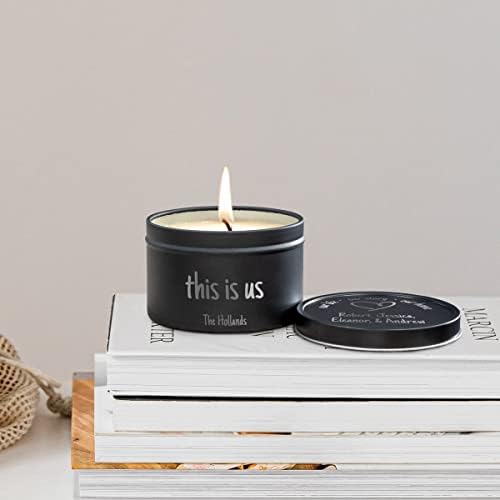 Personalized 8 oz Soy Candle in Black Metal Tin 1