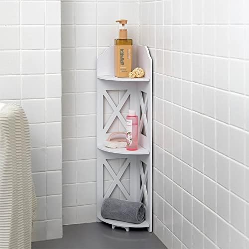 TuoxinEM Waterproof Corner Shelf for Bathroom Storage White