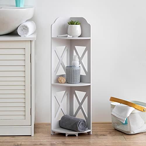 TuoxinEM Waterproof Corner Shelf for Bathroom Storage White