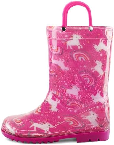K KomForme Rain Boots for Kids Waterproof with Handles