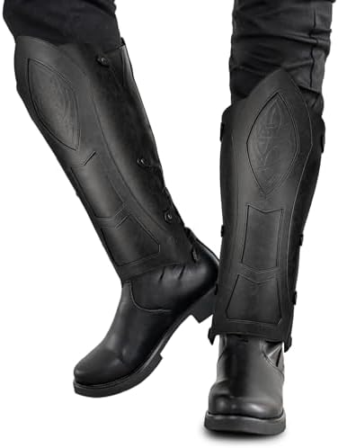 HiiFeuer Medieval Faux Leather Leg Gaiters for LARP 1
