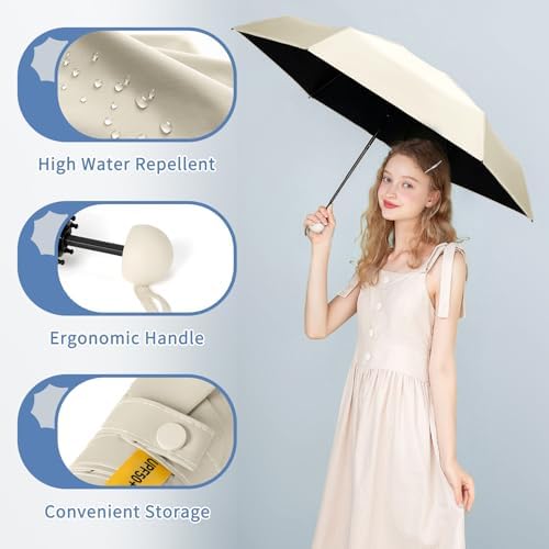 Yoobure Compact Folding Umbrella for Travel and UV Protection