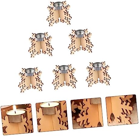 6 Pack Christmas Snowflake Candle Holders for Home Decor